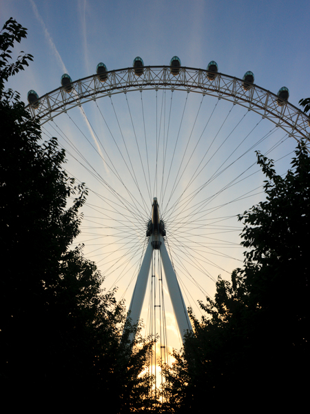 A summer sunset at the London Eye.